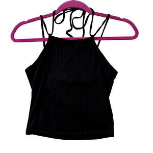 NWT Comune Hammond Black Ribbed Strappy Tank Top Medium